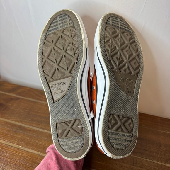 Converse Chuck Taylor All Star Low Top Orange Canvas Sneakers Womens 10 Mens 8 - Picture 8 of 9